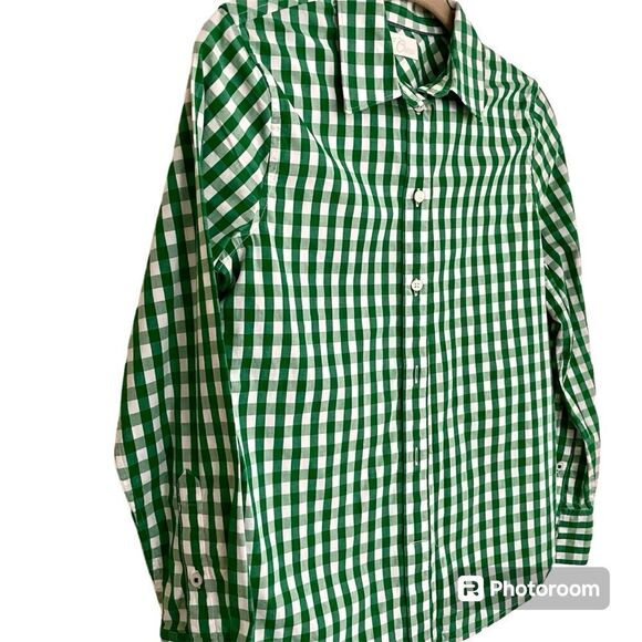 J.Crew Kelley Green and White Checked Shirt - Picture 4 of 9